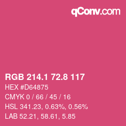 カラーコード: RGB 214.1 72.8 117 | qconv.com