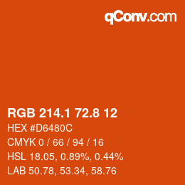 Color code: RGB 214.1 72.8 12 | qconv.com