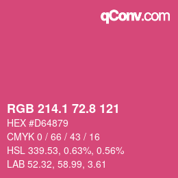 カラーコード: RGB 214.1 72.8 121 | qconv.com