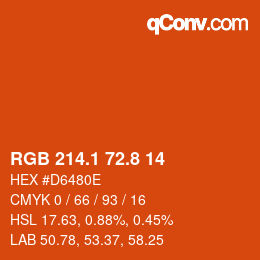 Color code: RGB 214.1 72.8 14 | qconv.com