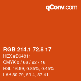 Farbcode: RGB 214.1 72.8 17 | qconv.com