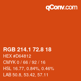 Color code: RGB 214.1 72.8 18 | qconv.com