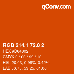 カラーコード: RGB 214.1 72.8 2 | qconv.com
