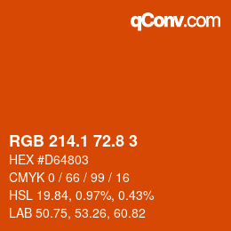 Code couleur: RGB 214.1 72.8 3 | qconv.com