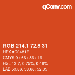 Color code: RGB 214.1 72.8 31 | qconv.com