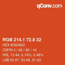 Color code: RGB 214.1 72.8 32 | qconv.com