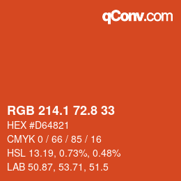 Color code: RGB 214.1 72.8 33 | qconv.com