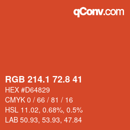 Color code: RGB 214.1 72.8 41 | qconv.com