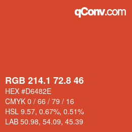 Color code: RGB 214.1 72.8 46 | qconv.com