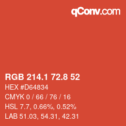 Color code: RGB 214.1 72.8 52 | qconv.com
