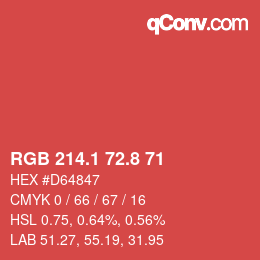 Color code: RGB 214.1 72.8 71 | qconv.com