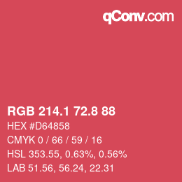 カラーコード: RGB 214.1 72.8 88 | qconv.com