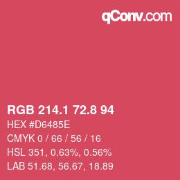 カラーコード: RGB 214.1 72.8 94 | qconv.com