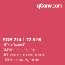 カラーコード: RGB 214.1 72.8 95 | qconv.com