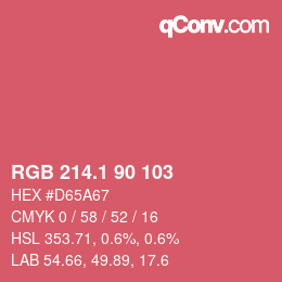 カラーコード: RGB 214.1 90 103 | qconv.com