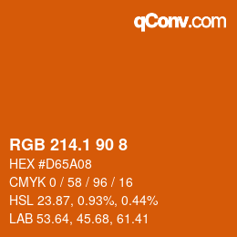 カラーコード: RGB 214.1 90 8 | qconv.com