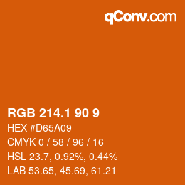 カラーコード: RGB 214.1 90 9 | qconv.com