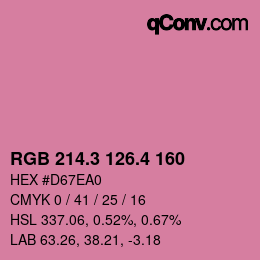 カラーコード: RGB 214.3 126.4 160 | qconv.com