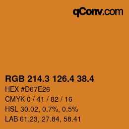 カラーコード: RGB 214.3 126.4 38.4 | qconv.com