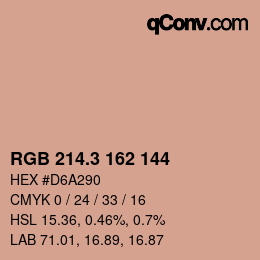 カラーコード: RGB 214.3 162 144 | qconv.com
