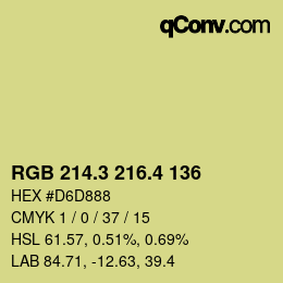 カラーコード: RGB 214.3 216.4 136 | qconv.com