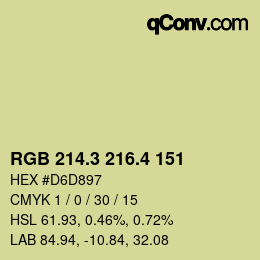 カラーコード: RGB 214.3 216.4 151 | qconv.com
