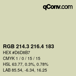 カラーコード: RGB 214.3 216.4 183 | qconv.com