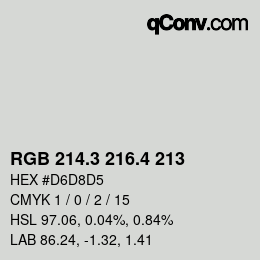 カラーコード: RGB 214.3 216.4 213 | qconv.com
