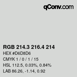 カラーコード: RGB 214.3 216.4 214 | qconv.com
