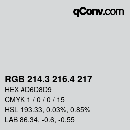 カラーコード: RGB 214.3 216.4 217 | qconv.com
