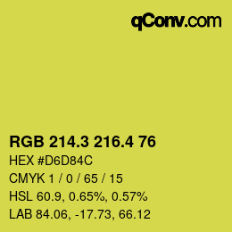 カラーコード: RGB 214.3 216.4 76 | qconv.com