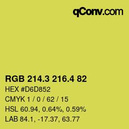 カラーコード: RGB 214.3 216.4 82 | qconv.com