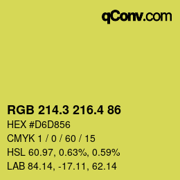 カラーコード: RGB 214.3 216.4 86 | qconv.com