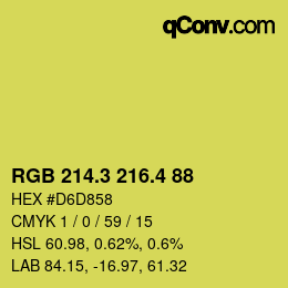 カラーコード: RGB 214.3 216.4 88 | qconv.com