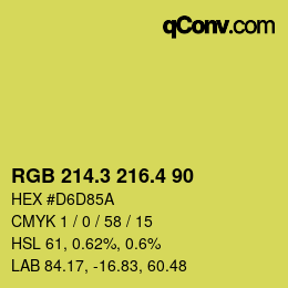 カラーコード: RGB 214.3 216.4 90 | qconv.com