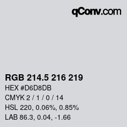 Código de color: RGB 214.5 216 219 | qconv.com