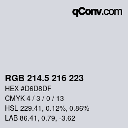 Color code: RGB 214.5 216 223 | qconv.com