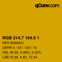 カラーコード: RGB 214.7 164.6 1 | qconv.com