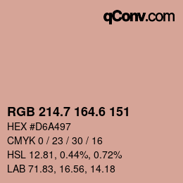 カラーコード: RGB 214.7 164.6 151 | qconv.com