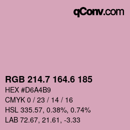 カラーコード: RGB 214.7 164.6 185 | qconv.com