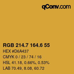 カラーコード: RGB 214.7 164.6 55 | qconv.com