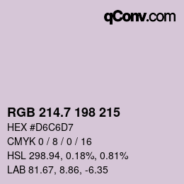 カラーコード: RGB 214.7 198 215 | qconv.com