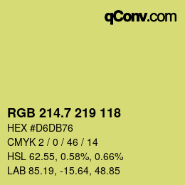 カラーコード: RGB 214.7 219 118 | qconv.com