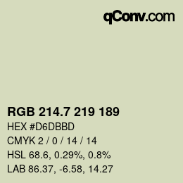 カラーコード: RGB 214.7 219 189 | qconv.com