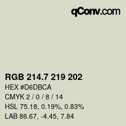 カラーコード: RGB 214.7 219 202 | qconv.com