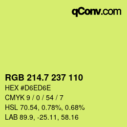 カラーコード: RGB 214.7 237 110 | qconv.com