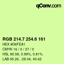 カラーコード: RGB 214.7 254.6 161 | qconv.com