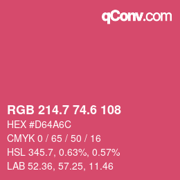 カラーコード: RGB 214.7 74.6 108 | qconv.com