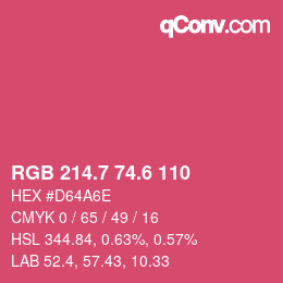 カラーコード: RGB 214.7 74.6 110 | qconv.com