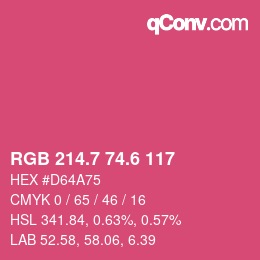 カラーコード: RGB 214.7 74.6 117 | qconv.com